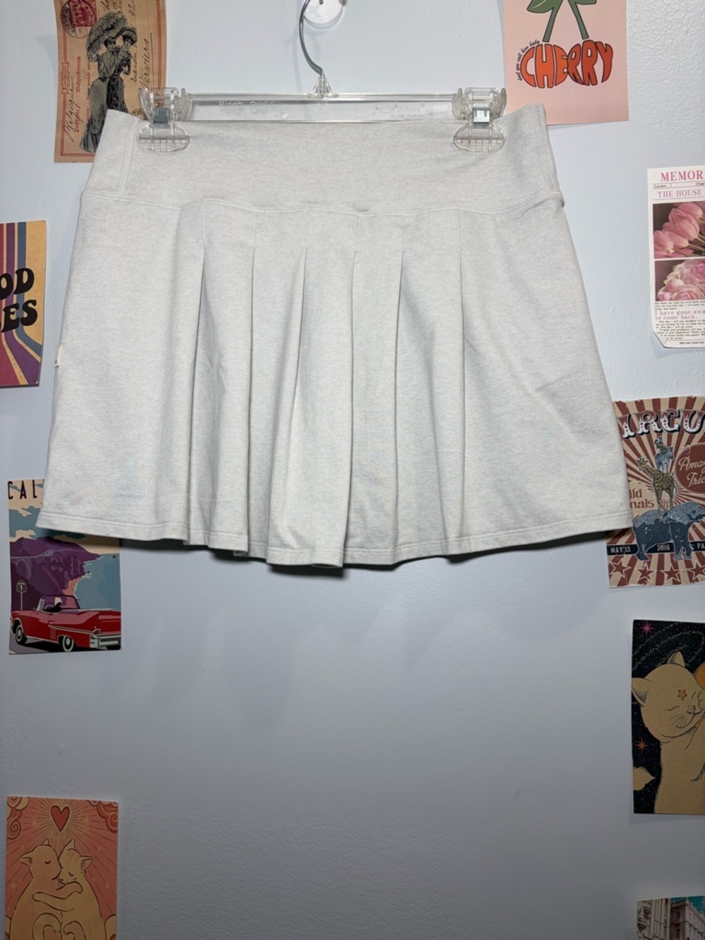 Vuori Cream Pleated Tennis Skort